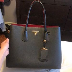 Prada black Double Bag Large